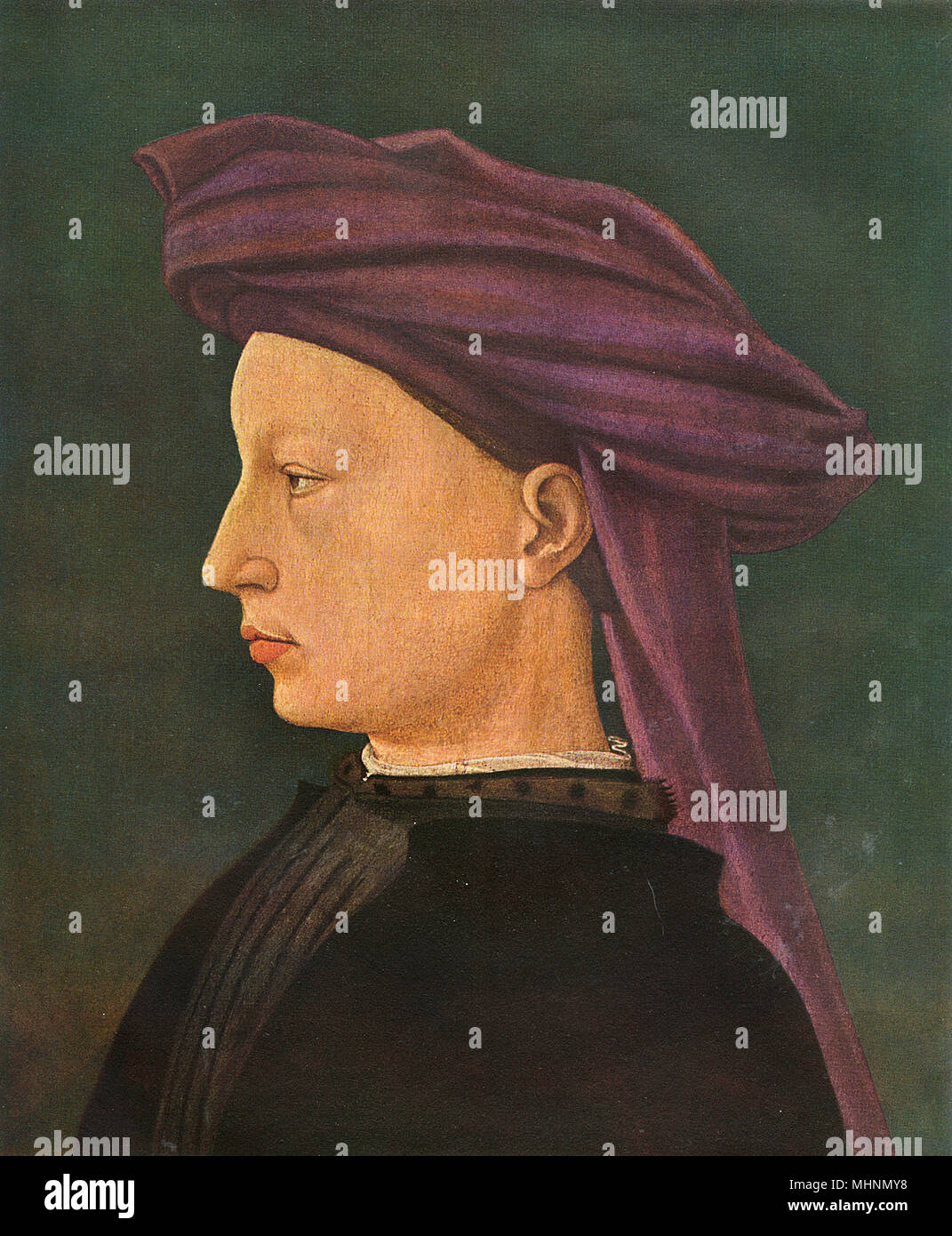 Retrato de un joven de Masaccio Foto de stock