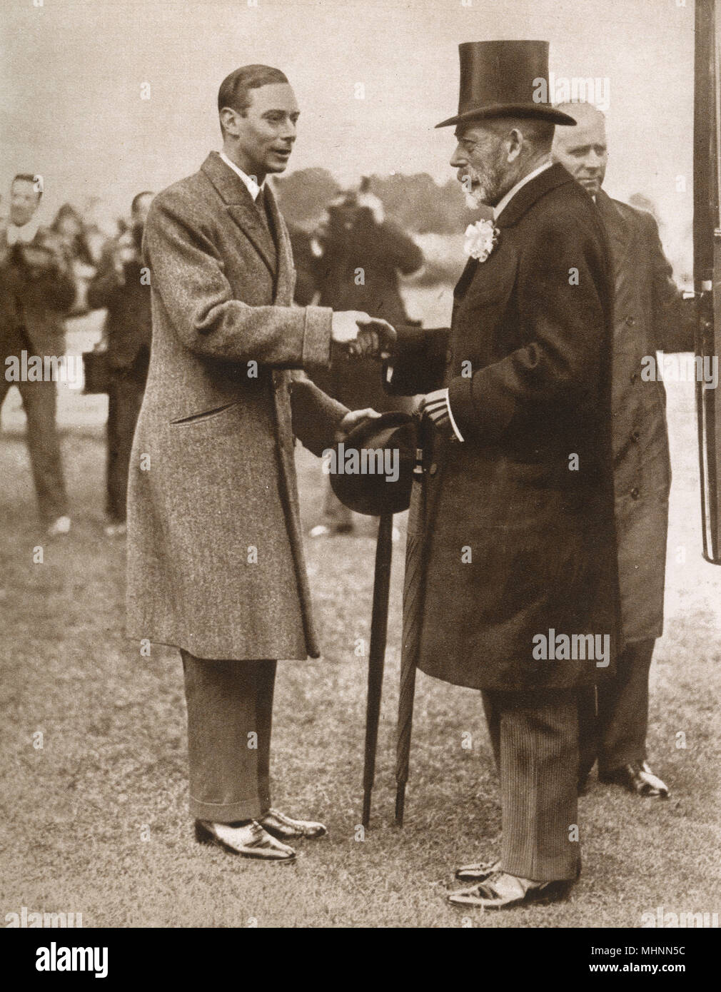 Duke of York y el Padre George V en Royal Horse Show Foto de stock