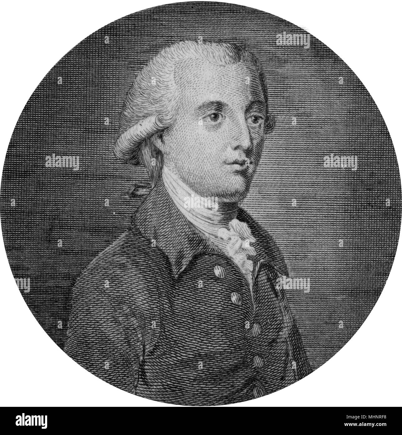 William Pitt el Joven (1759-1806), político británico (Tory), Primer Ministro. Fecha: circa 1780 Foto de stock