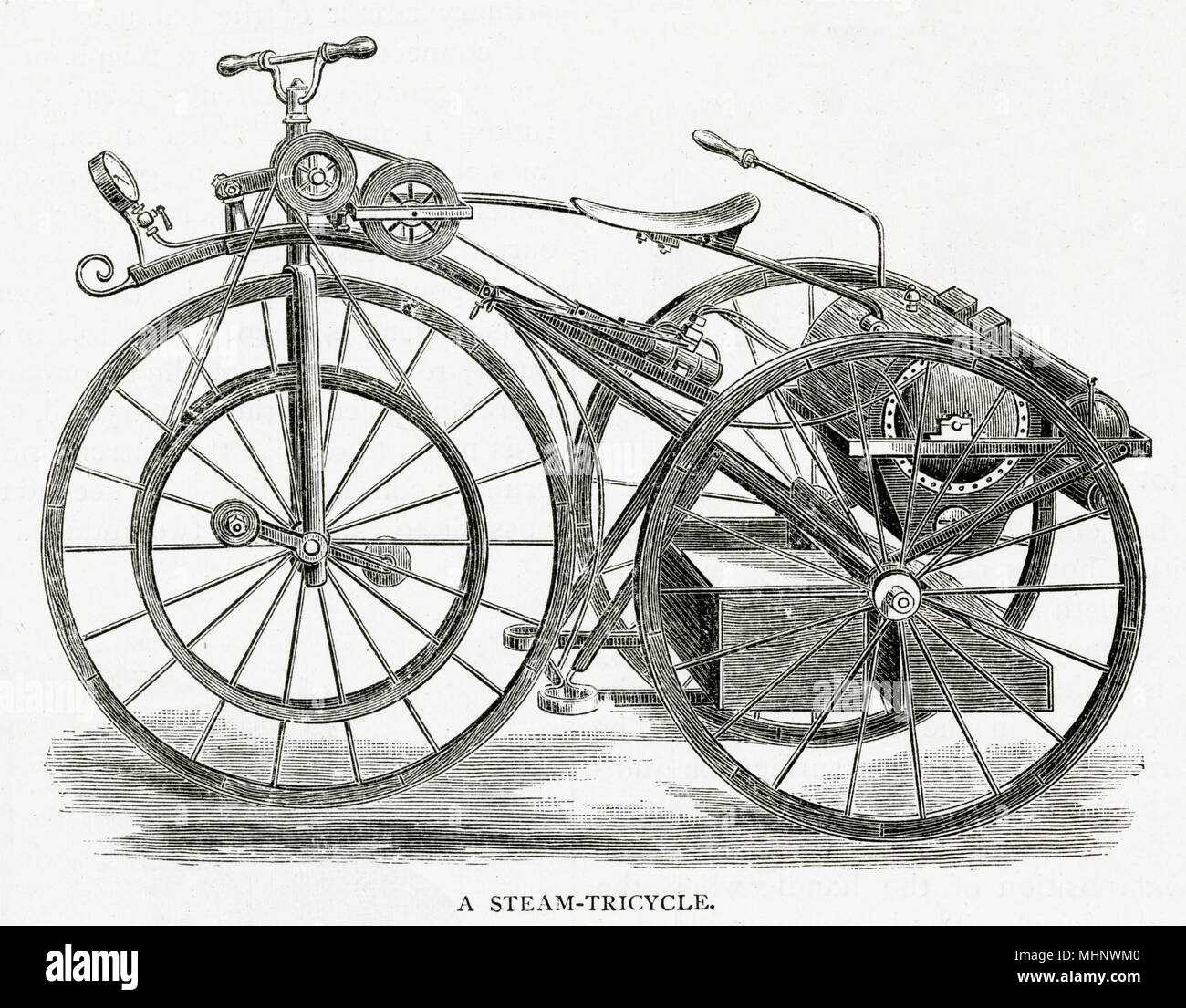 Triciclo de vapor 1882 Foto de stock