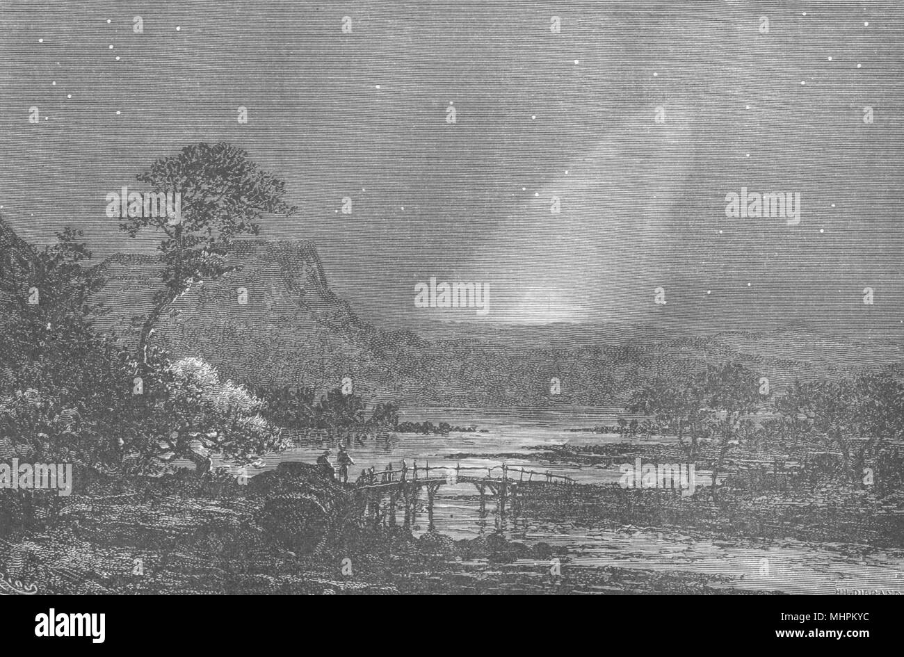 Astronomía. Luz zodiacal en Europa. Antes del amanecer la mañana de septiembre 1877 Foto de stock