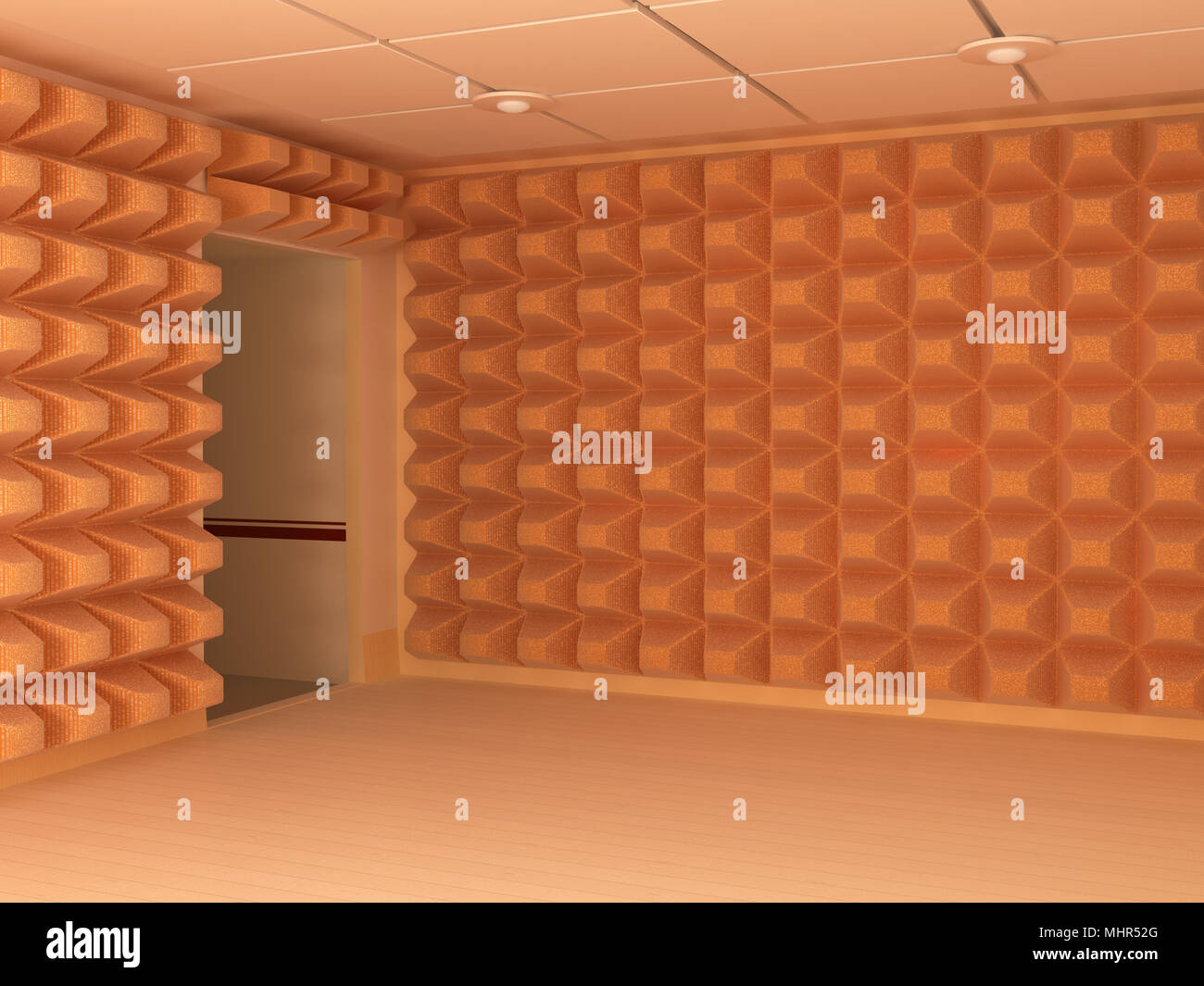 Habitacion Interior 3d Paredes Insonorizadas Y Entrada