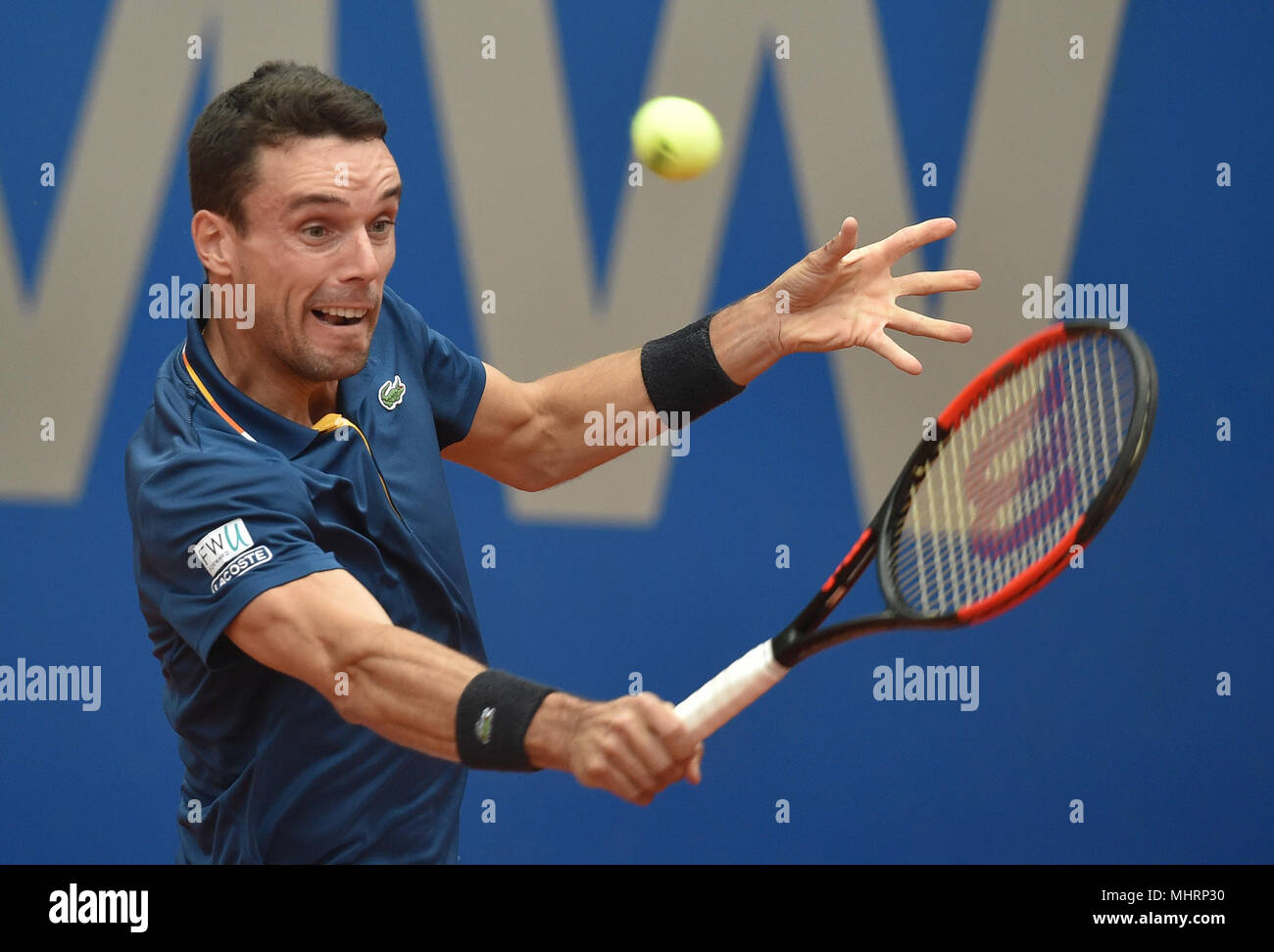 03 de mayo de 2018, Alemania, Munich, tenis, ATP-Tour, solteros, Hombres,  Ronda de 16: Roberto Bautista Agut juega contra Caspar Ruud desde Noruega.  Foto: Angelika Warmuth Crédito/dpa: dpa picture alliance/Alamy Live News