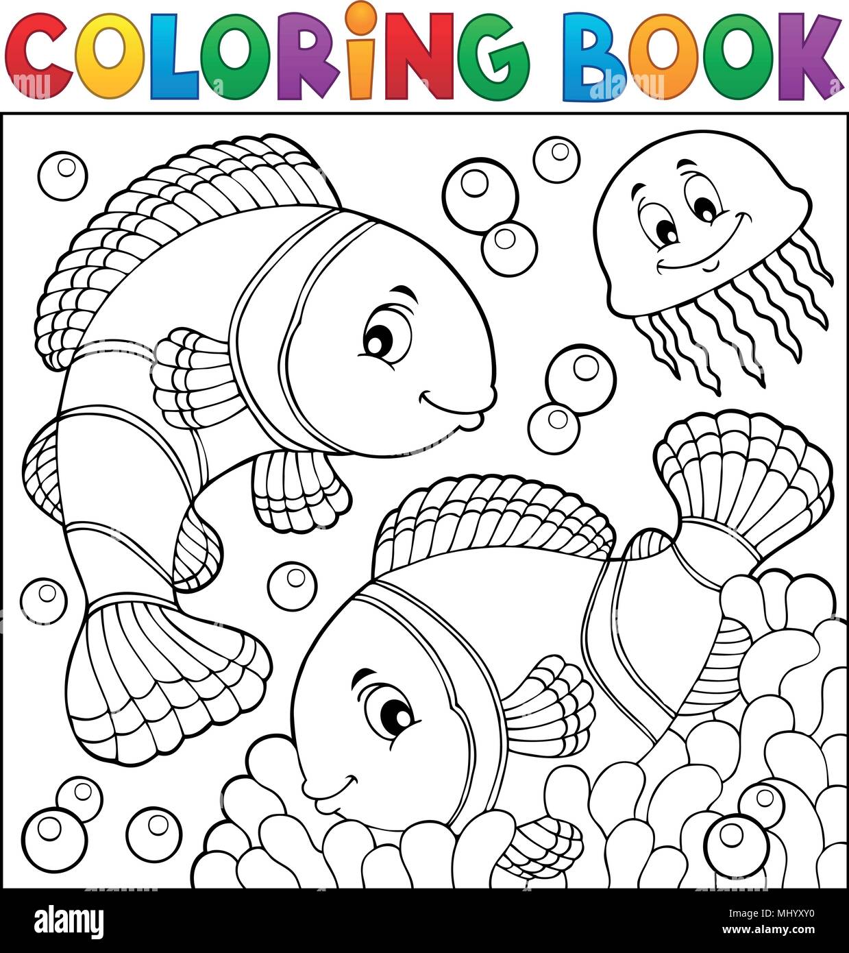 Libro para colorear el pez payaso Tema 3 eps10