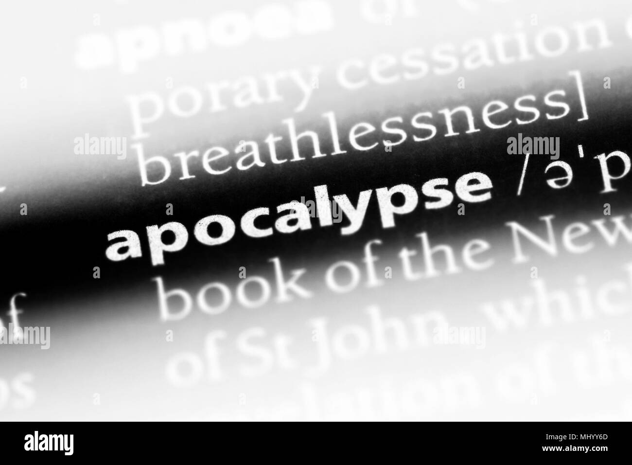 Apocalipsis de palabra en un diccionario. Apocalipsis concepto