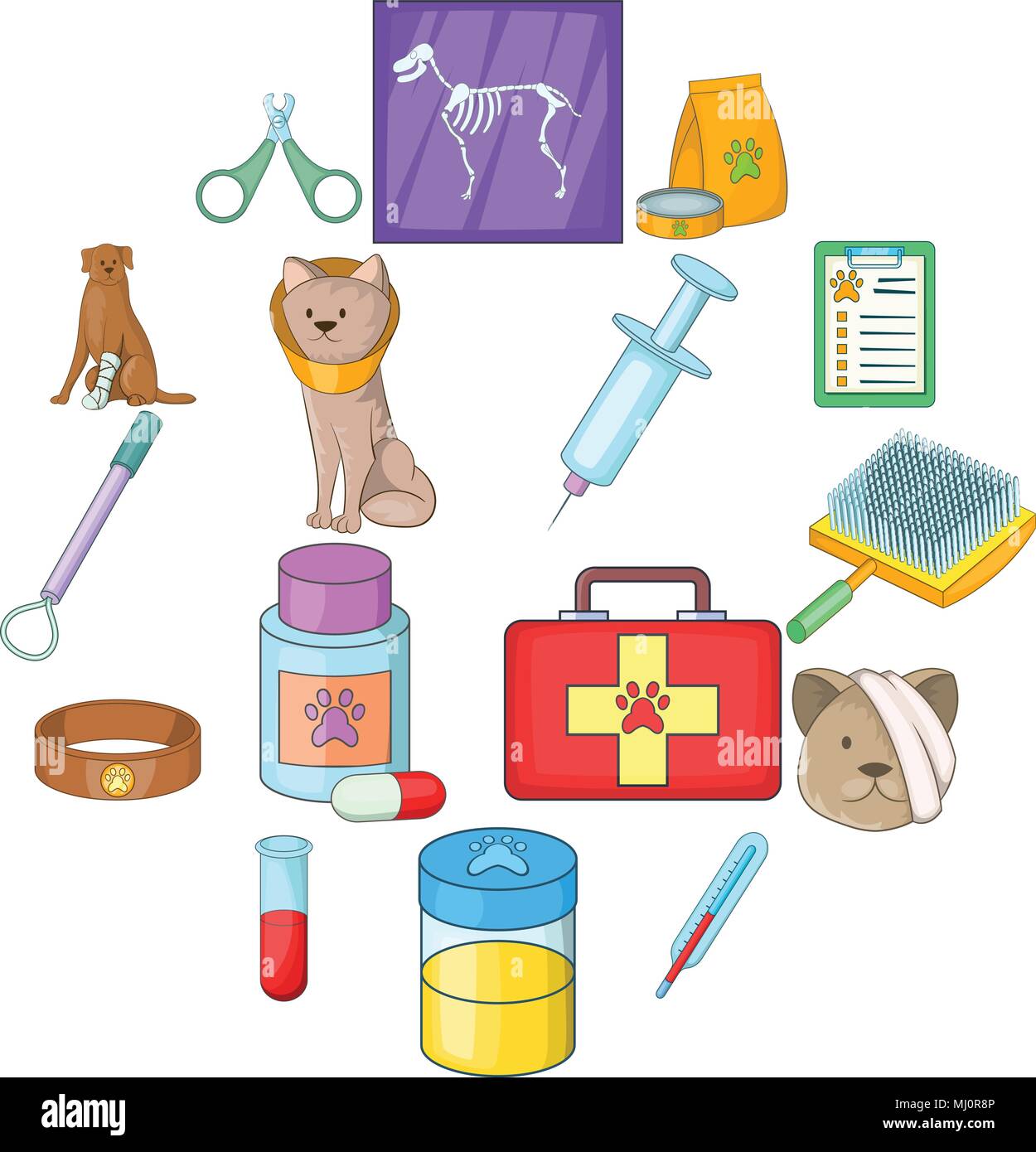 Clínica veterinaria, conjunto de iconos de estilo de dibujos animados  Imagen Vector de stock - Alamy
