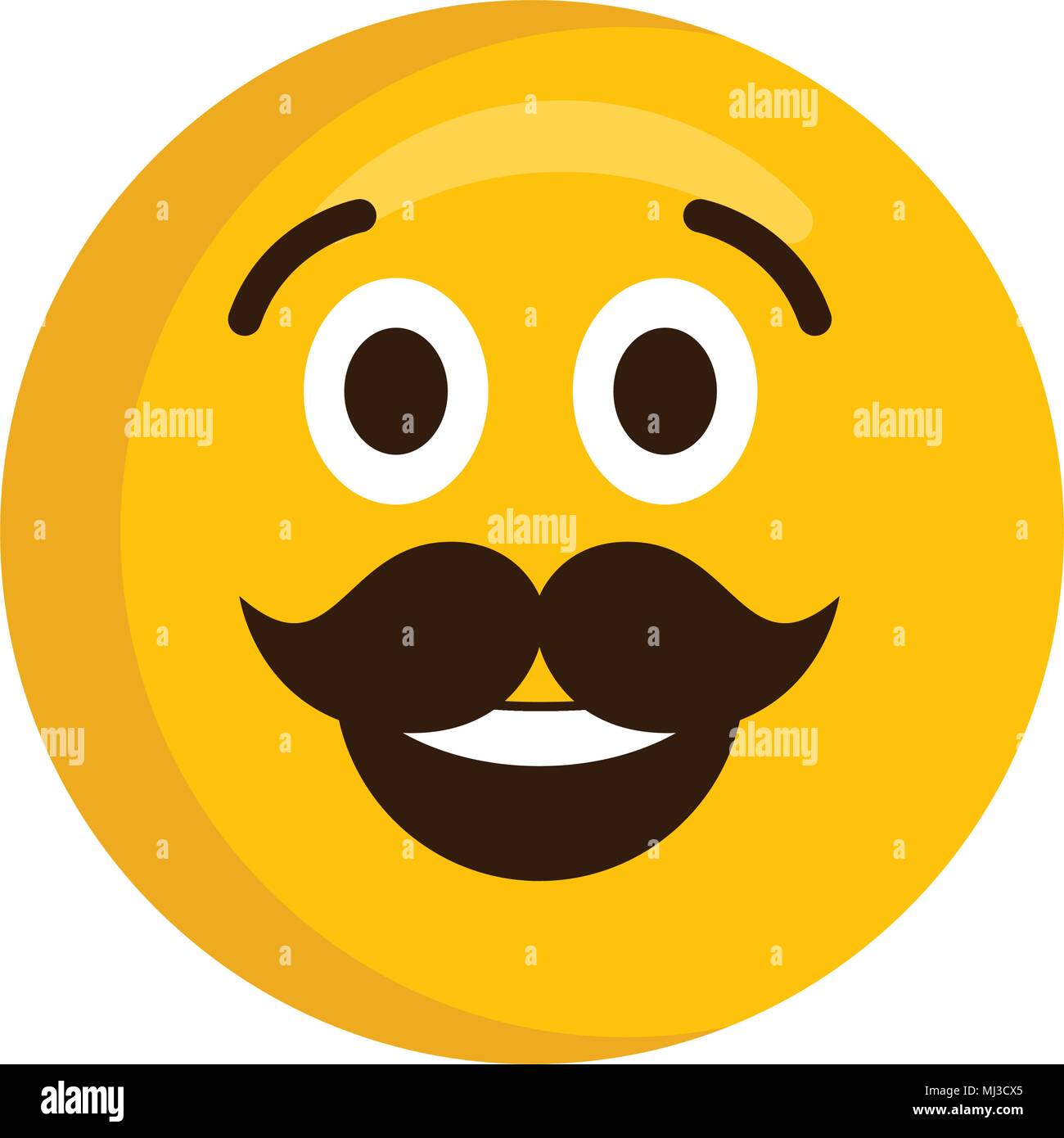 Feliz emoji con bigote Imagen Vector de stock Alamy