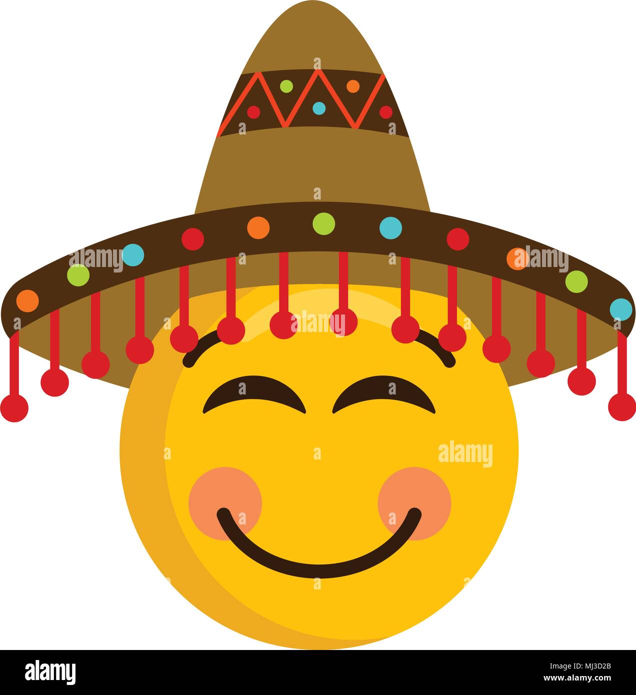 Emoji feliz con un Sombrero Mexicano Imagen Vector de stock - Alamy