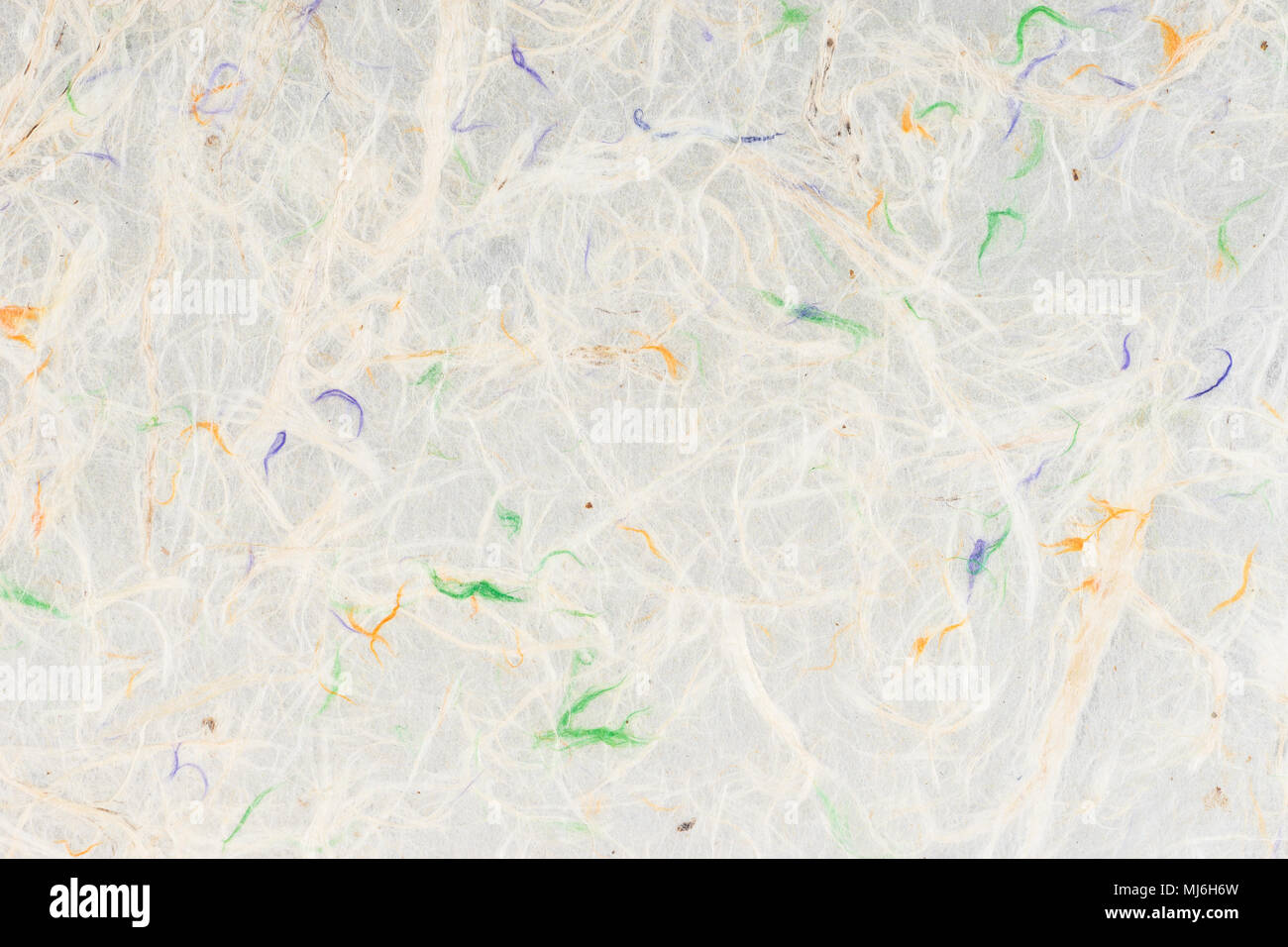 Selfmade hoja de papel blanco textura del fondo. Multicolores hilos