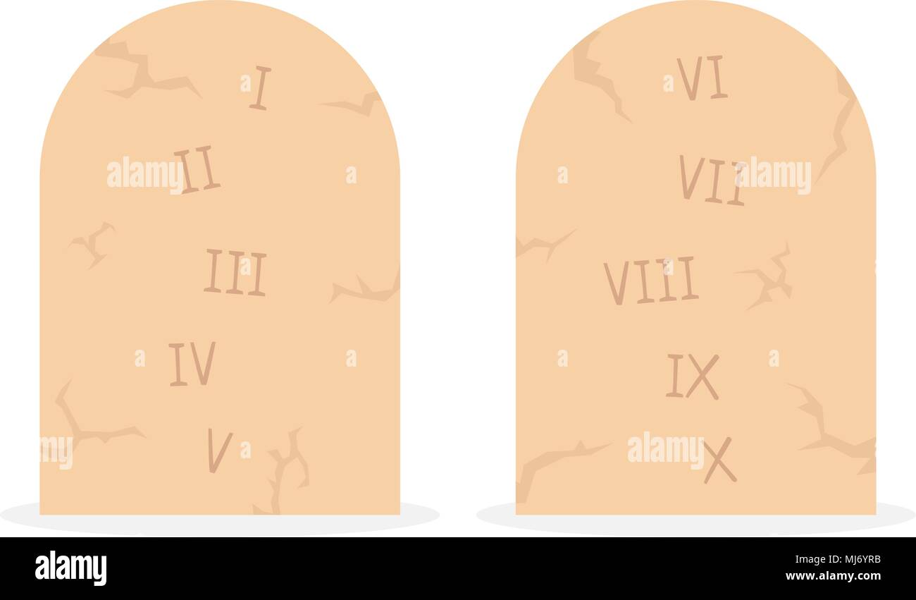 Dos tablas de piedra con los diez mandamientos Imagen Vector de stock -  Alamy