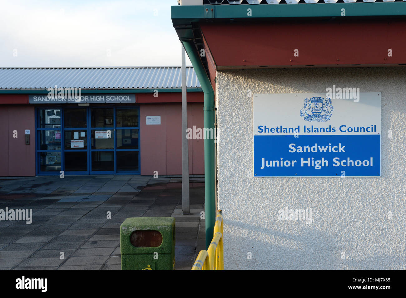 Sandwick Junior High School en Shetland Foto de stock