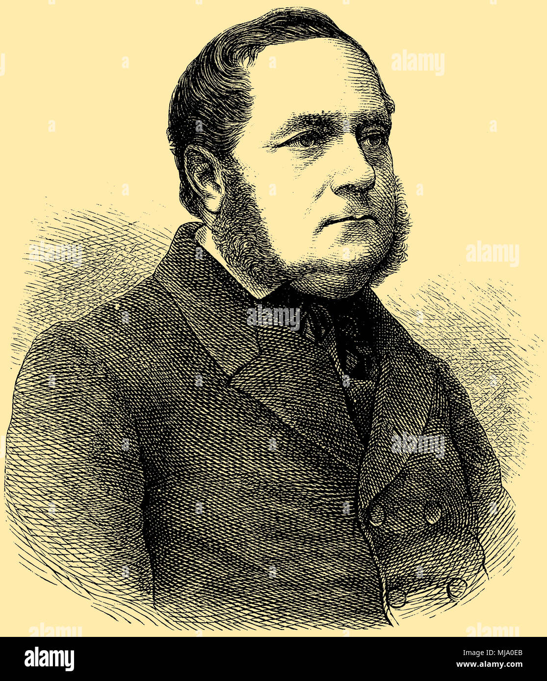 Adalbert Stifter (nacido el 23 de octubre de 1806, murió el 28 de enero de 1868), Foto de stock