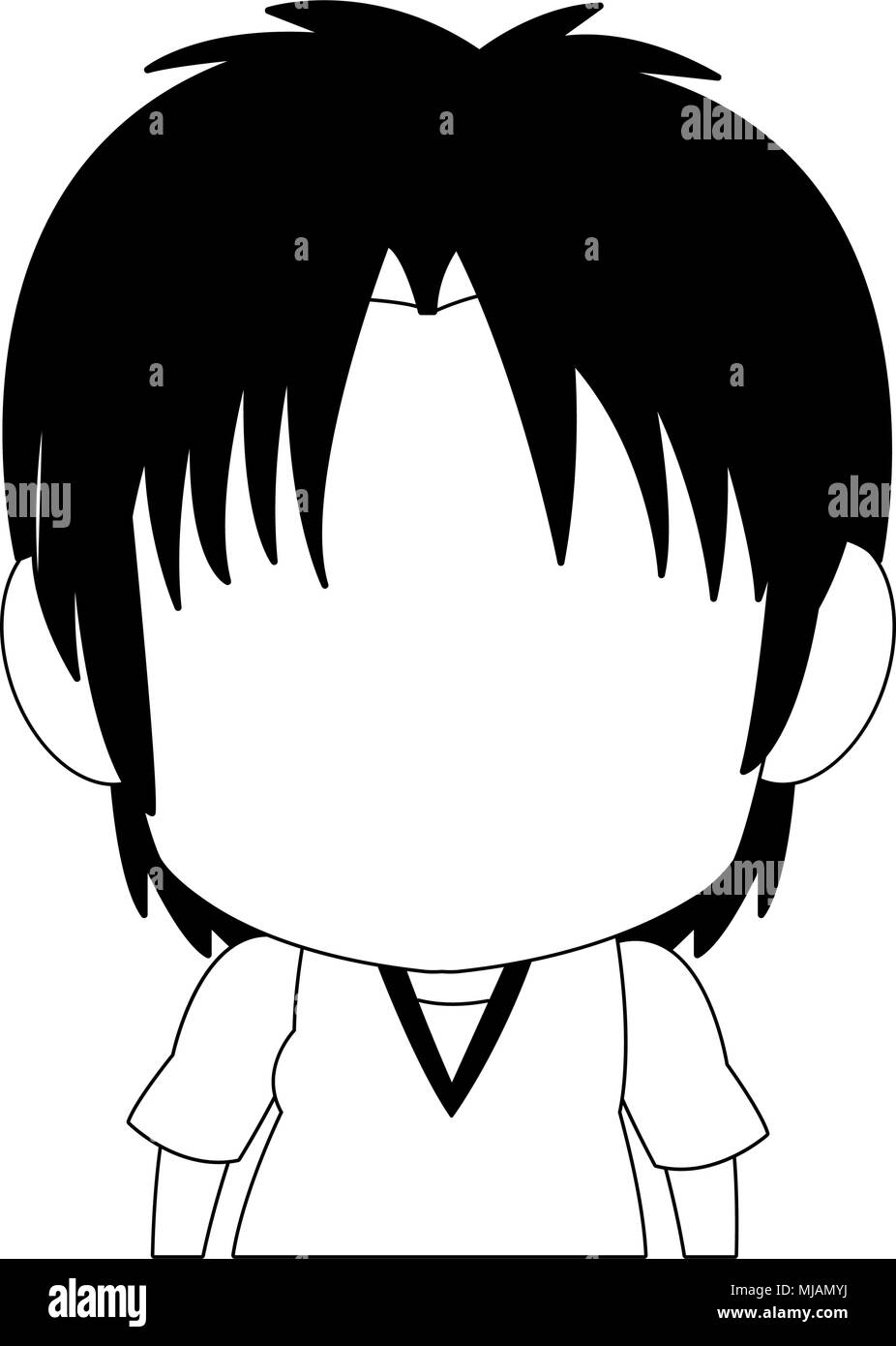 Anime style boy icon Imágenes de stock en blanco y negro - Alamy