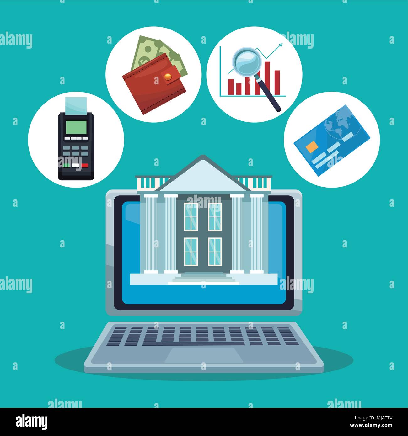 Concepto de tecnología financiera Ilustración del Vector