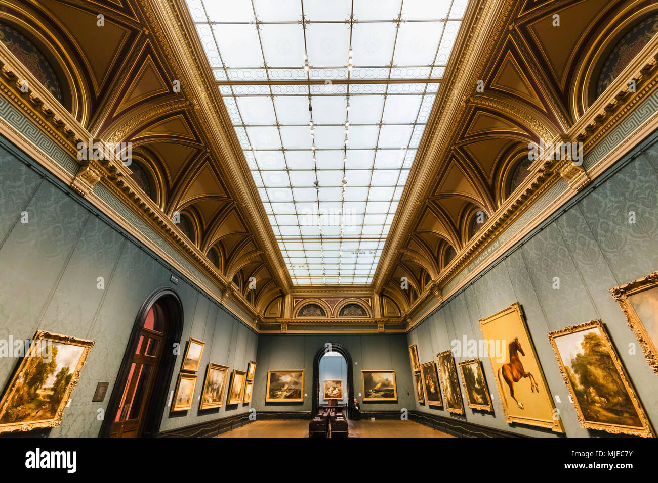 Inglaterra, Londres, Trafalgar Square, la National Gallery, vista interior Foto de stock