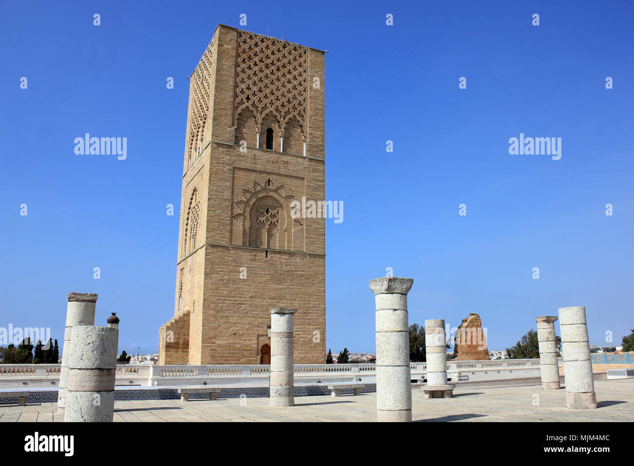 Torre Hassan a.k.a. Tour Hassan, Rabat, Marruecos Foto de stock
