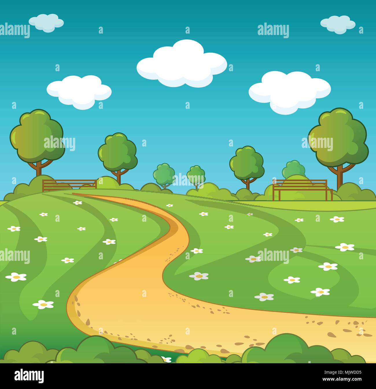 El concepto de paisaje, el estilo de dibujos animados Imagen Vector de stock - Alamy El concepto de paisaje, el estilo de dibujos animados Imagen Vector de stock - Alamy