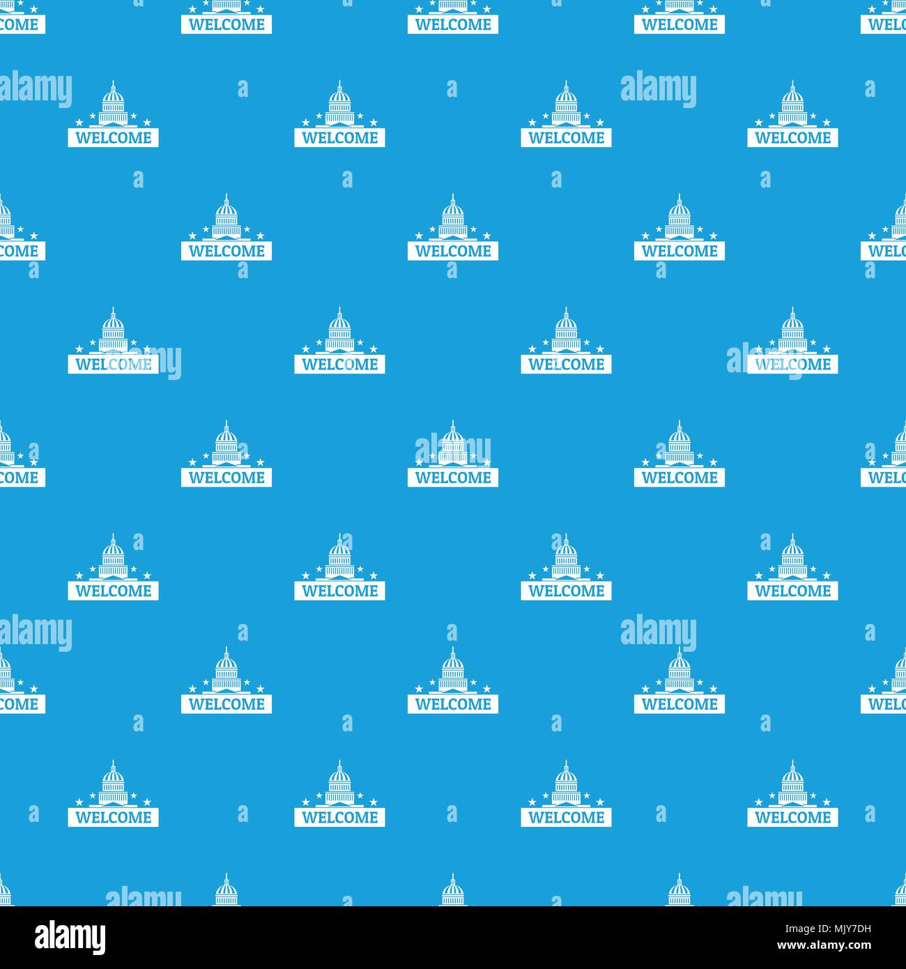 Bienvenido a USA vector patrón azul perfecta Ilustración del Vector