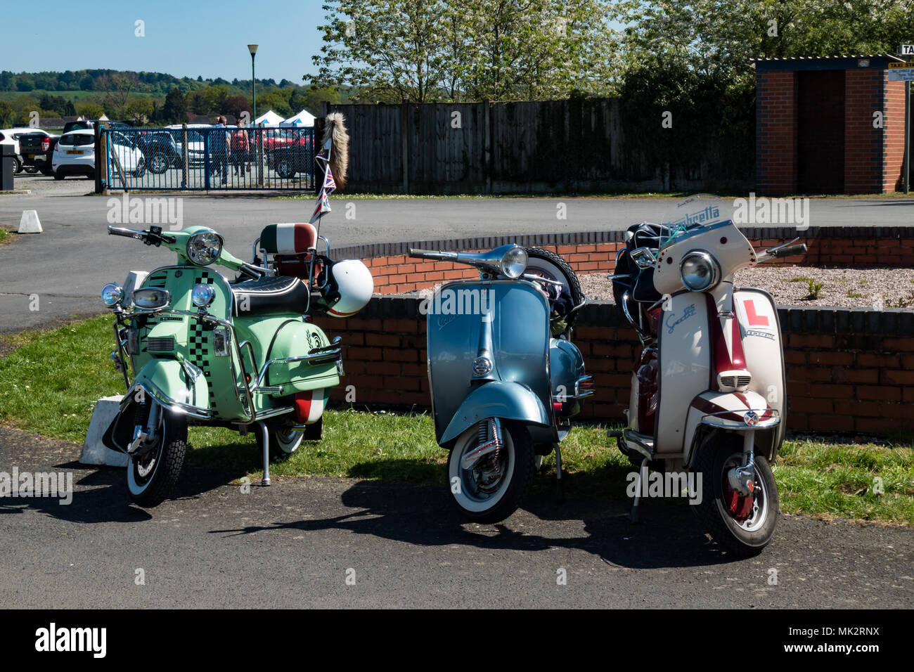Vintage motorscooters. UK Foto de stock