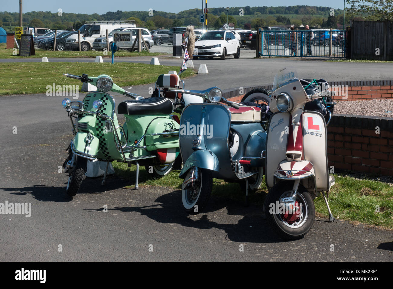 Vintage motorscooters. UK Foto de stock