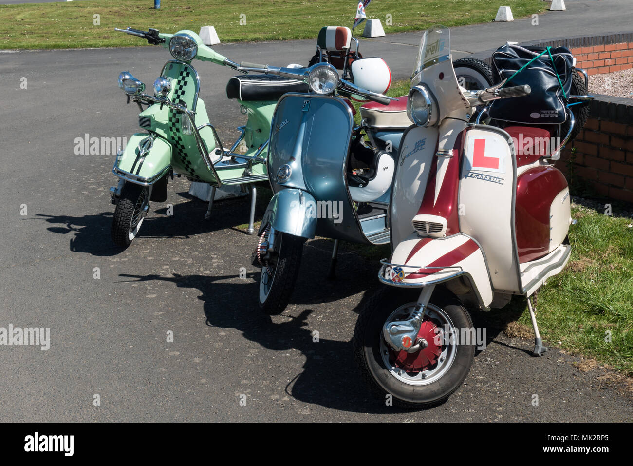 Vintage motorscooters. UK Foto de stock