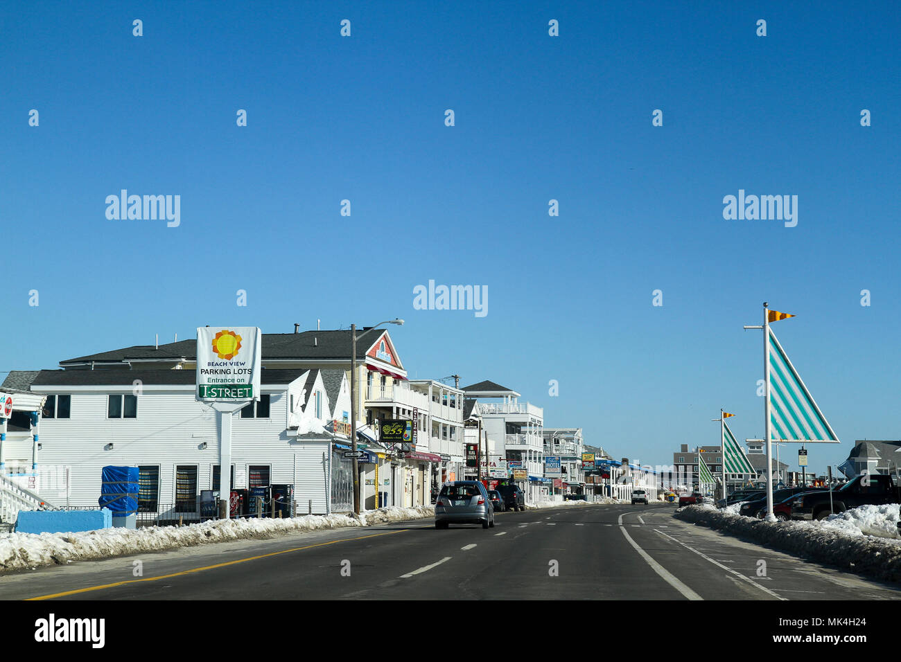 Invierno en Hampton Beach, Hampton, New Hampshire, Estados Unidos Foto de stock