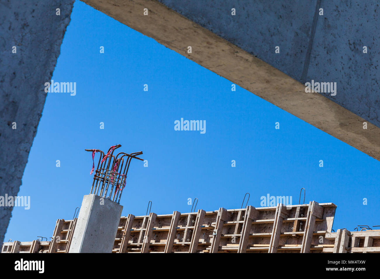 Sitio de construcción de concreto Foto de stock