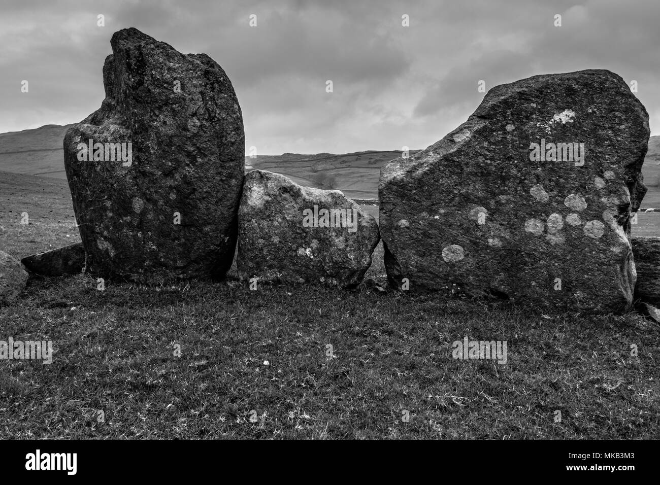 Swinside Stone Circle, cerca del Puente de Duddon, Lake District, Cumbria Foto de stock
