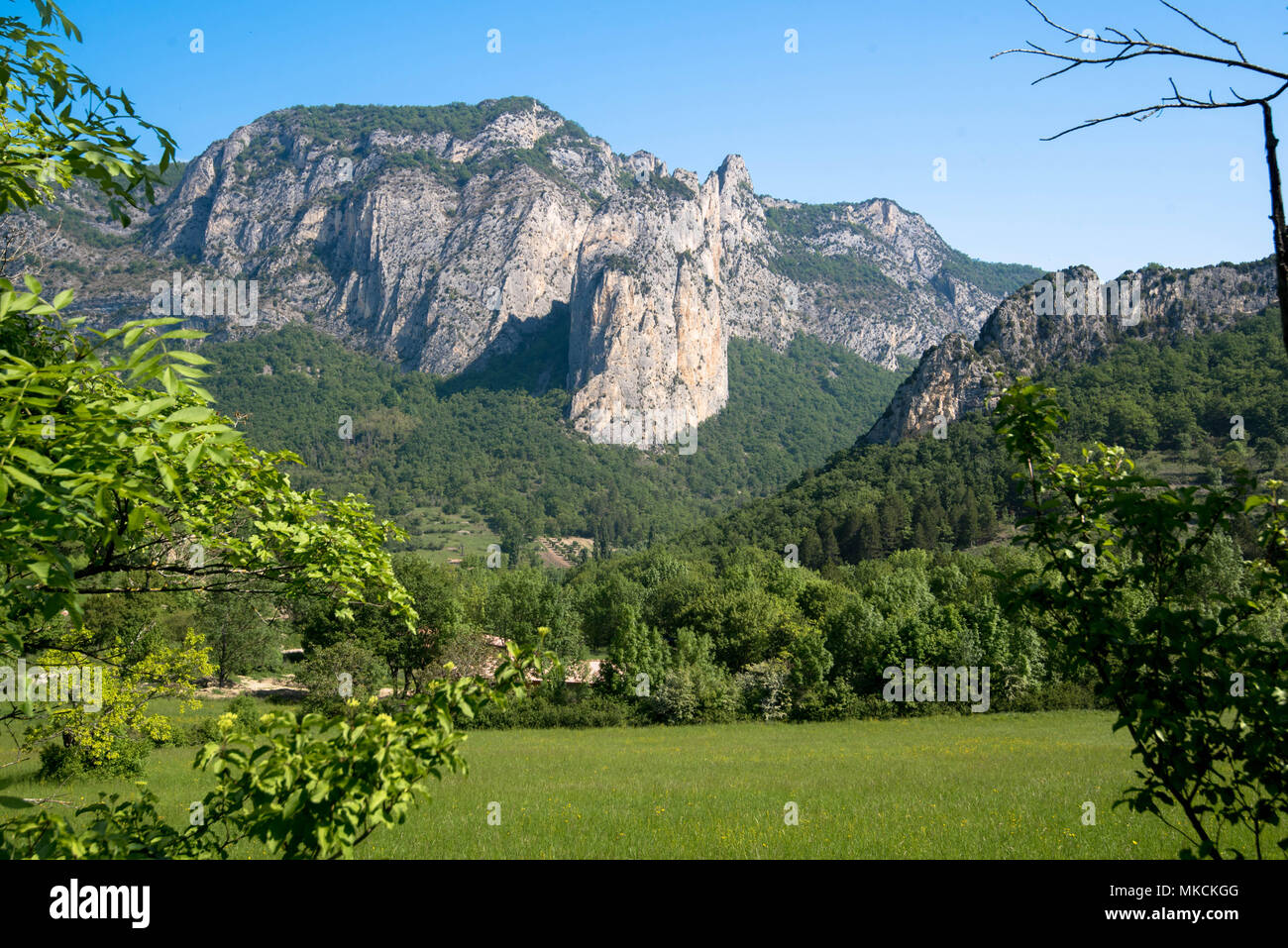 Vistas a la foret de Saou en la Drome área en Francia Foto de stock