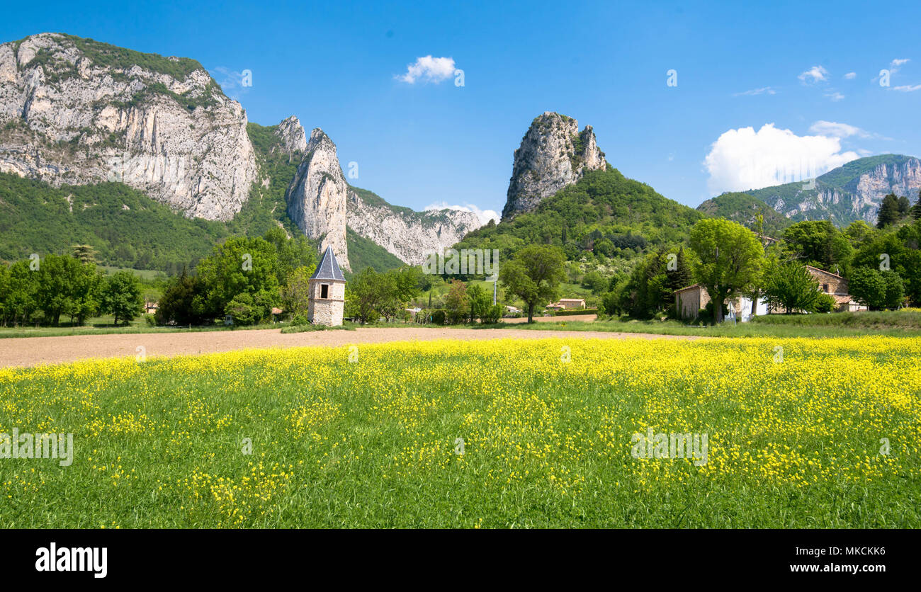 Vistas a la foret de Saou en la Drome área en Francia Foto de stock