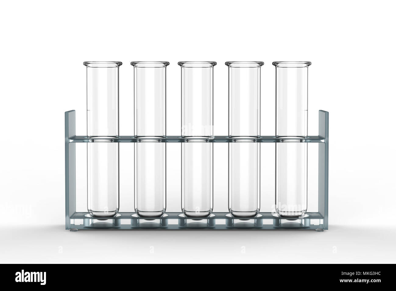 3D rendering vacío tubos de ensayo sobre fondo blanco Fotografía de stock -  Alamy
