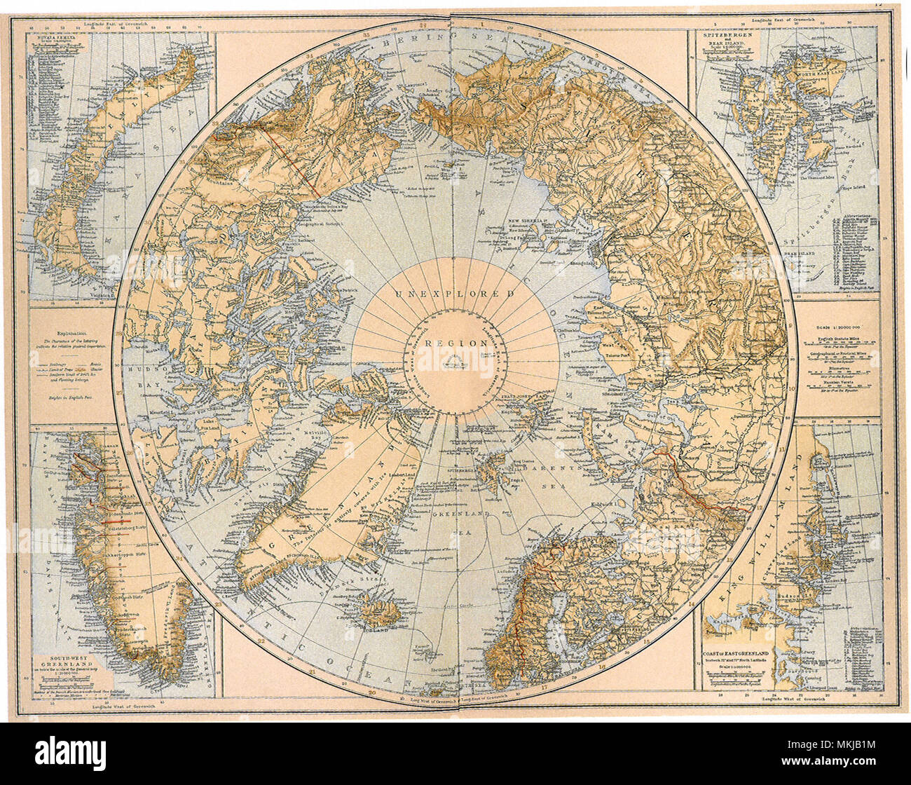 La Región Polar del Norte 1897 Foto de stock