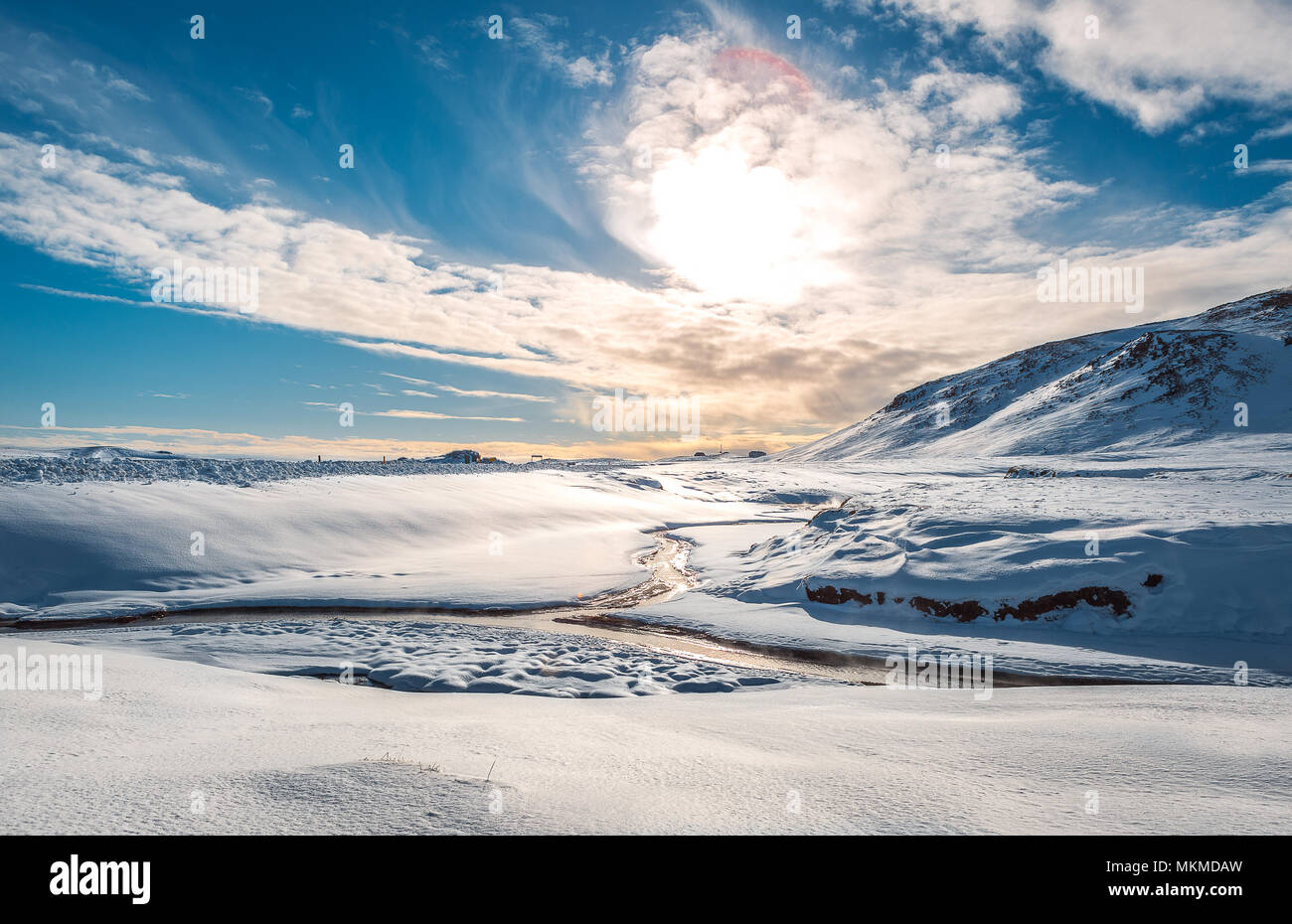 Viajes Islandia, Northern lights (glaciares, nieve, hielo, iceberg) Foto de stock