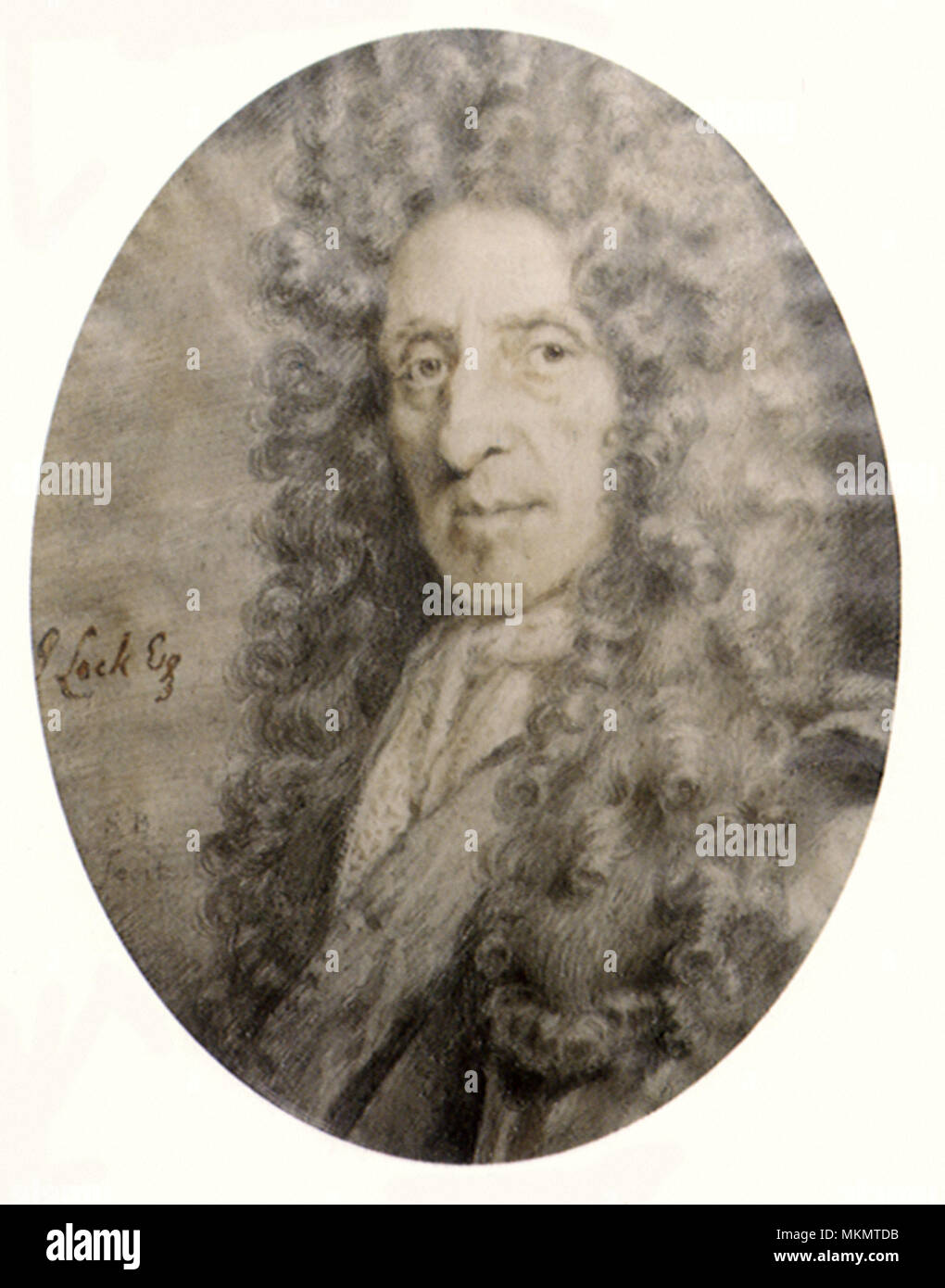 Retrato de John Locke 1692 Foto de stock