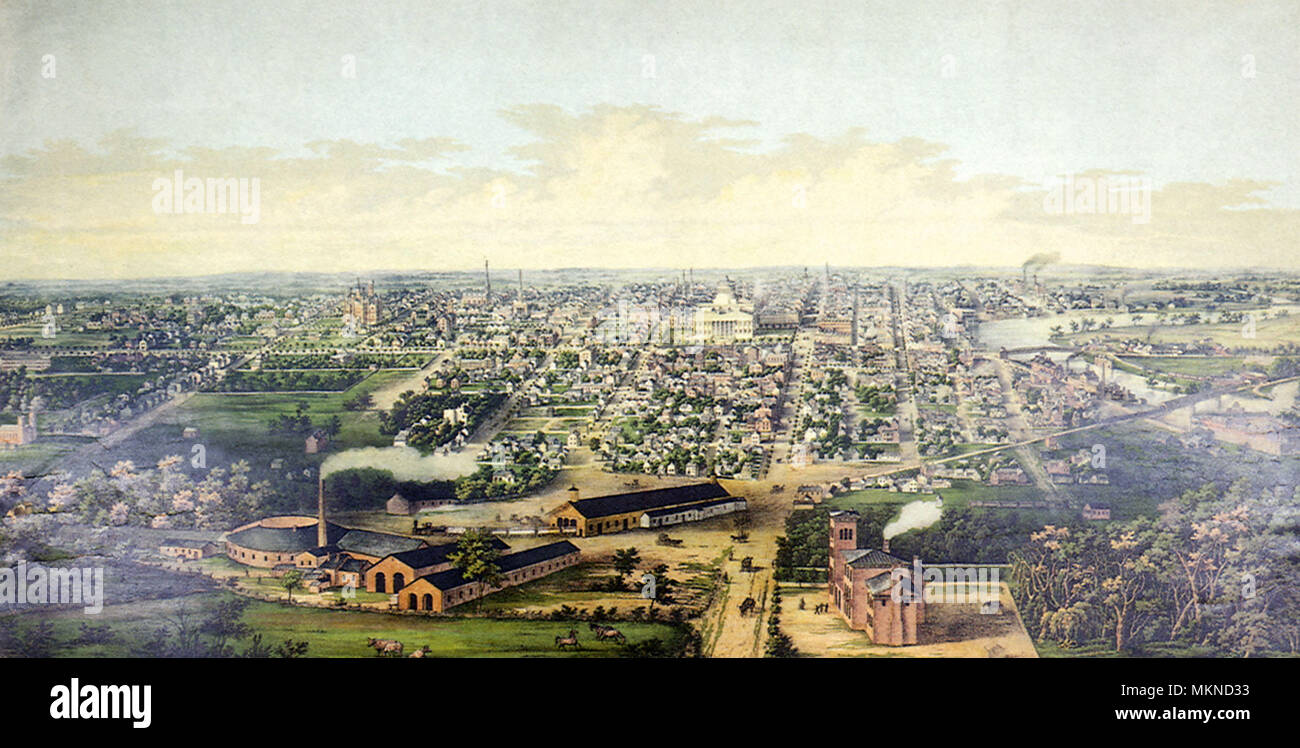Vista de Colón O. del Capitolio Universidad 1854 Foto de stock