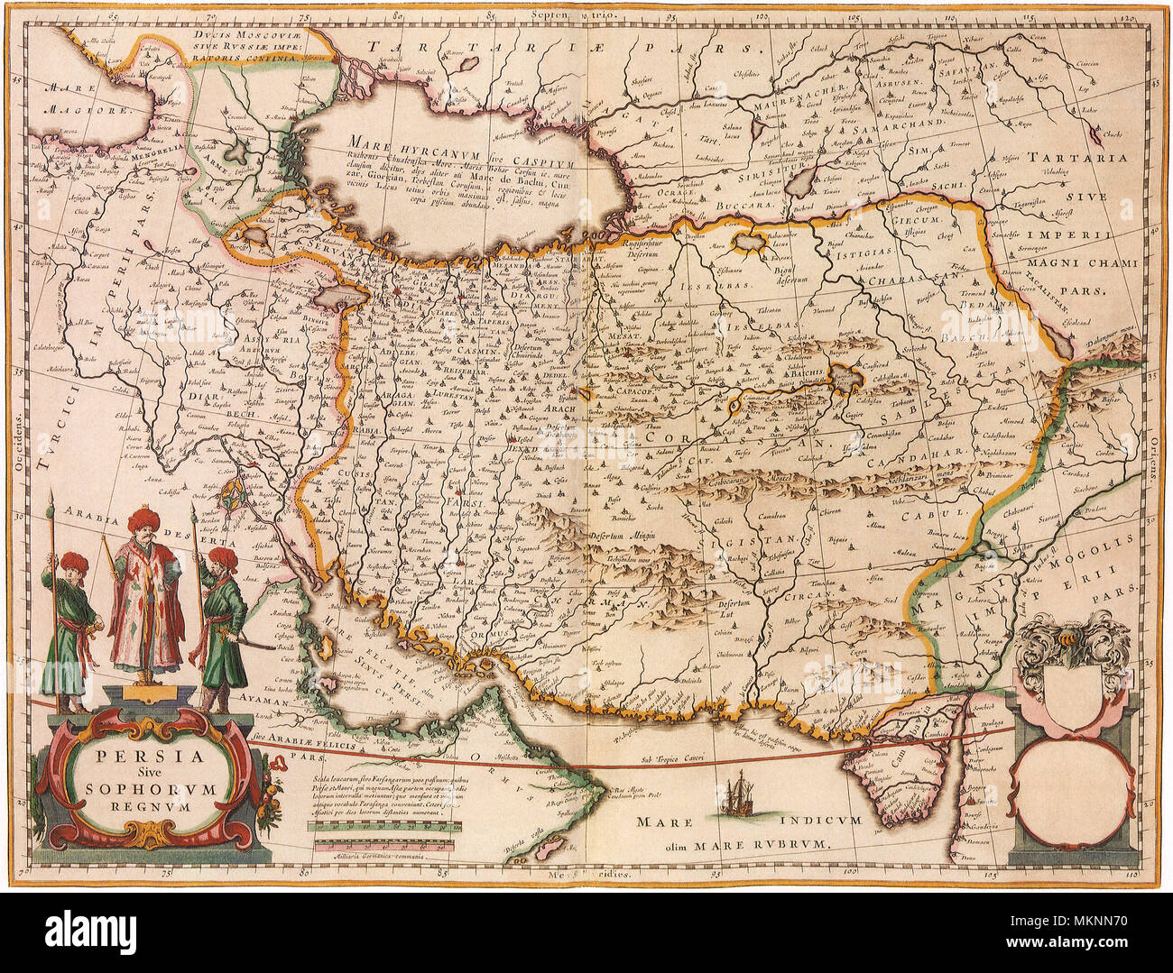 Mapa de Persia 1645 Foto de stock