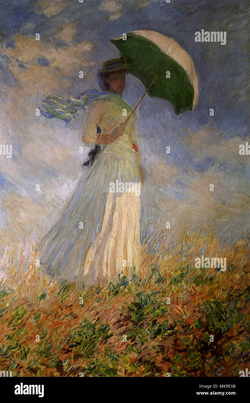 Mujer con sombrilla gira a la derecha Fotografía de stock - Alamy