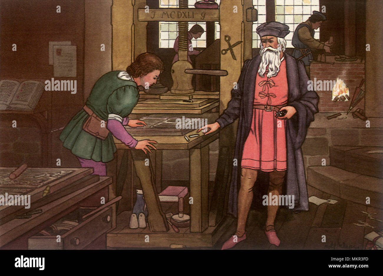 Gutenberg y la Imprenta Foto de stock