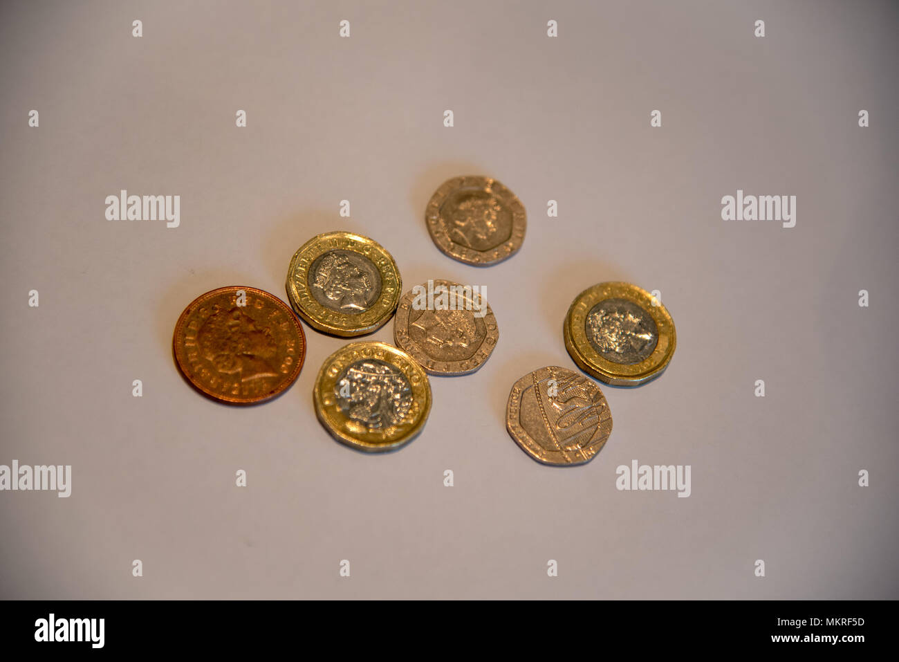 Colección de monedas Foto de stock