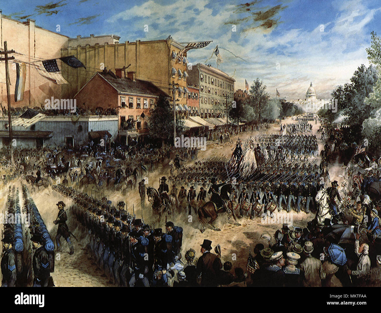 El gran desfile del ejército del General Sherman en Washington Foto de stock