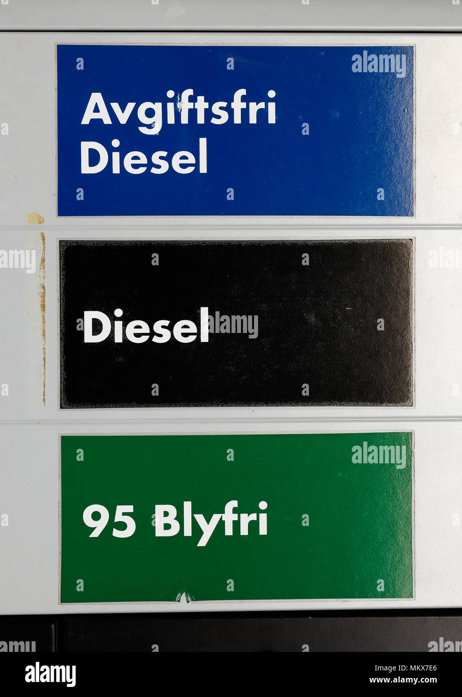 Norsk bensinpump Närbild av. Foto de stock