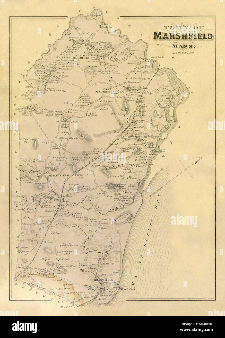 Mapa de la ciudad de Marshfield. 1879 Fotografía de stock Alamy