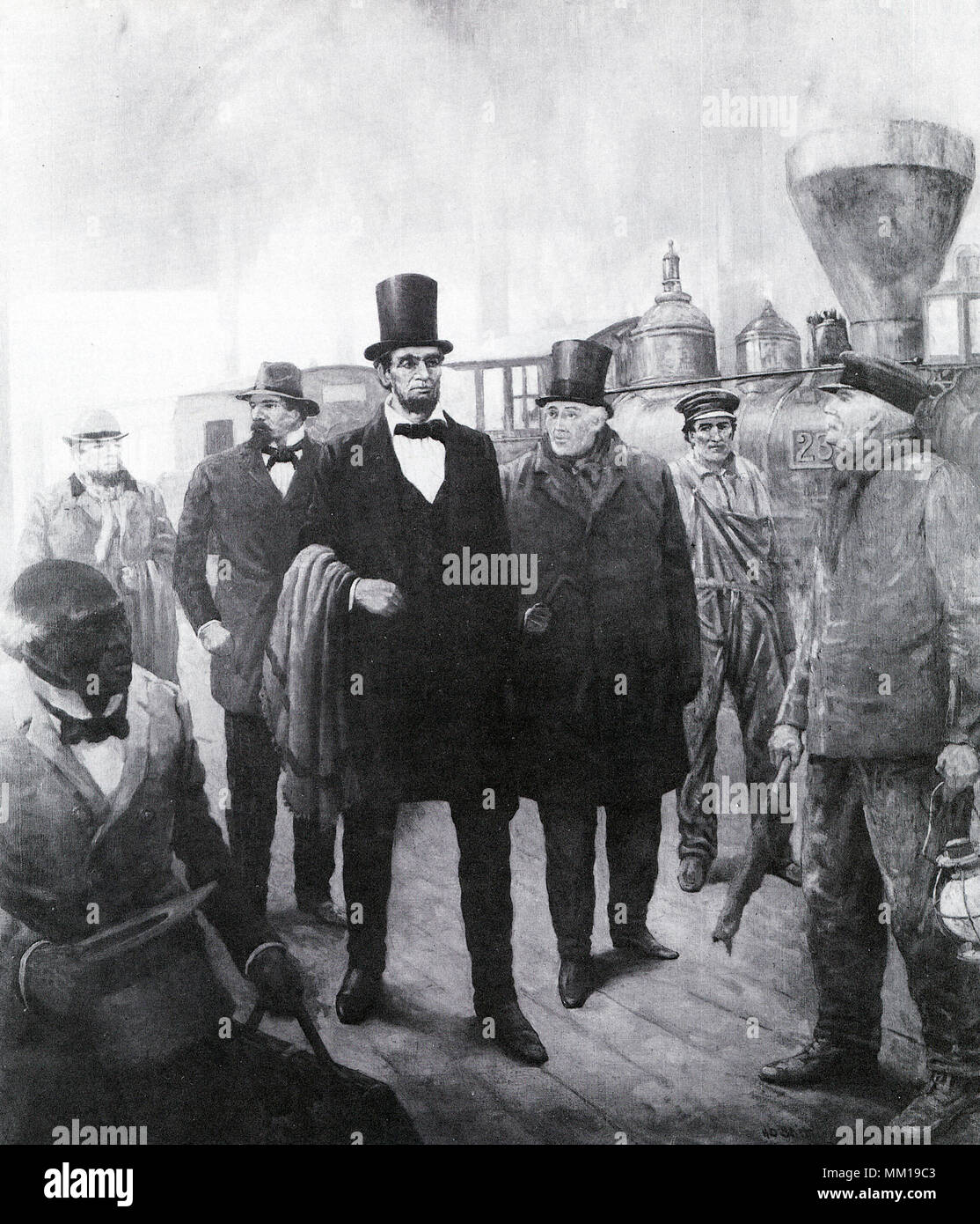 Abraham Lincoln en Baltimore en camino a su inauguración 18 Foto de stock