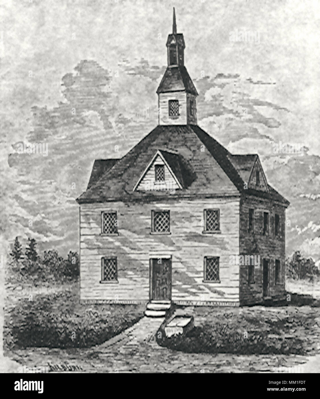 Primera Reunión Municipal House. Danvers. 1710 Foto de stock
