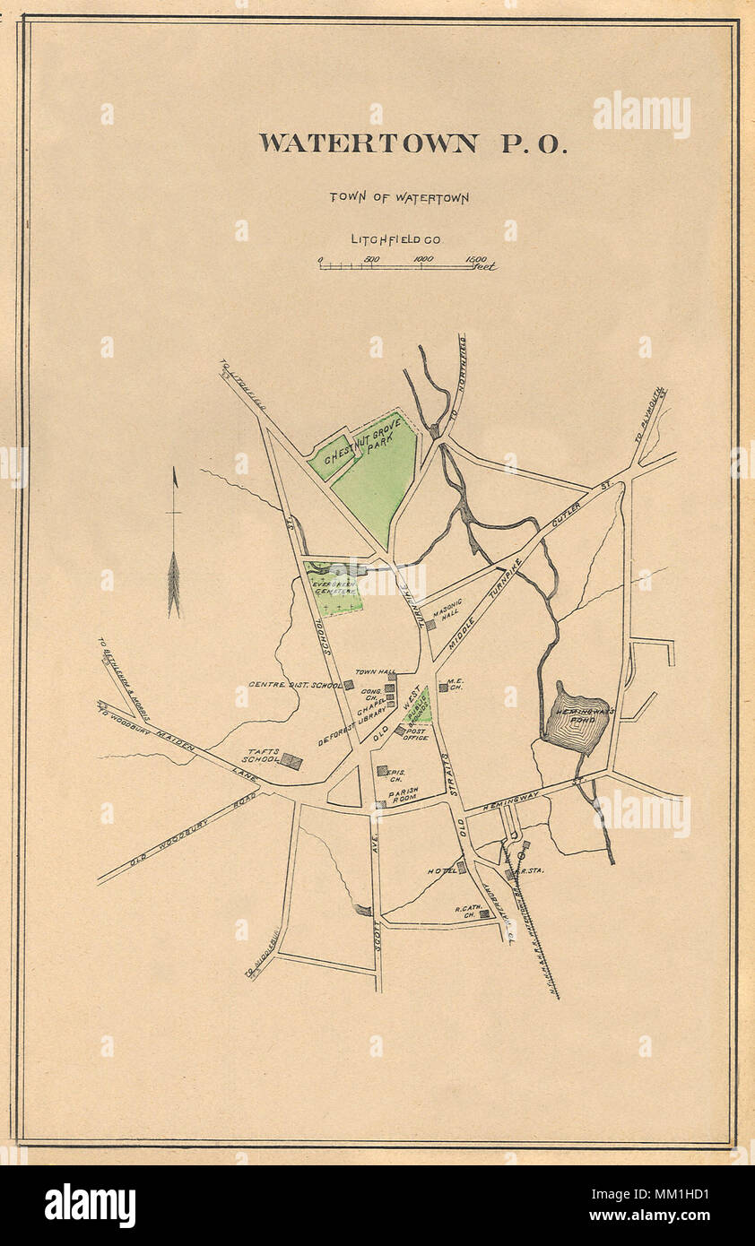 Mapa de watertown connecticut fotografías e imágenes de alta resolución
