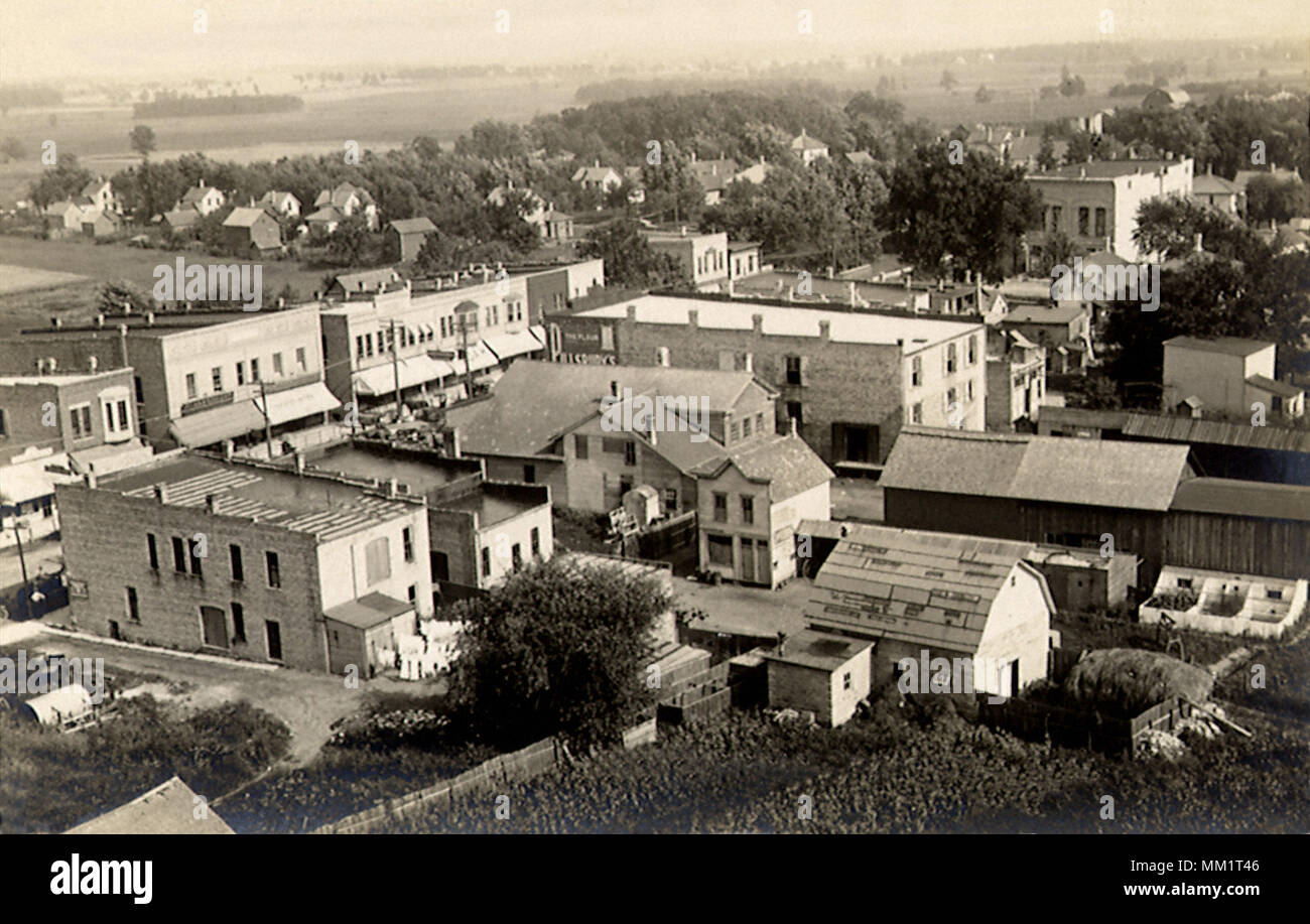 Vista aérea de la ciudad. Antioquía. 1915 Foto de stock