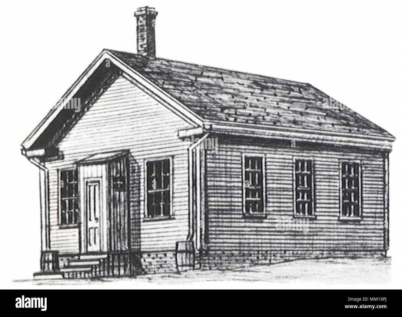 Casa de la escuela. Rock Valley. 1850 Foto de stock