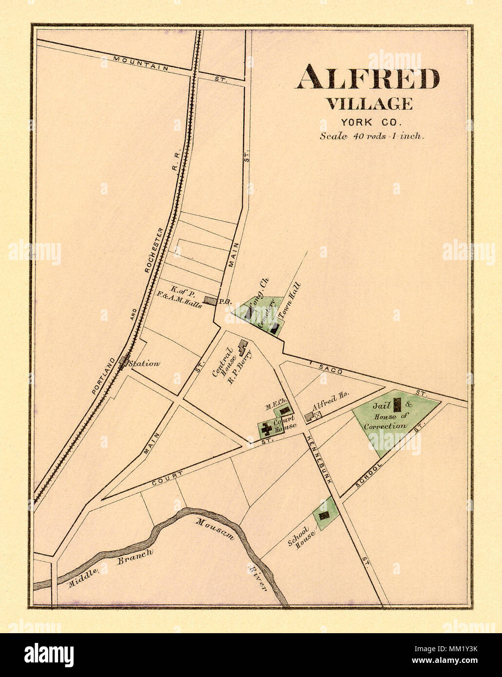 Mapa de Alfred. 1890 Foto de stock