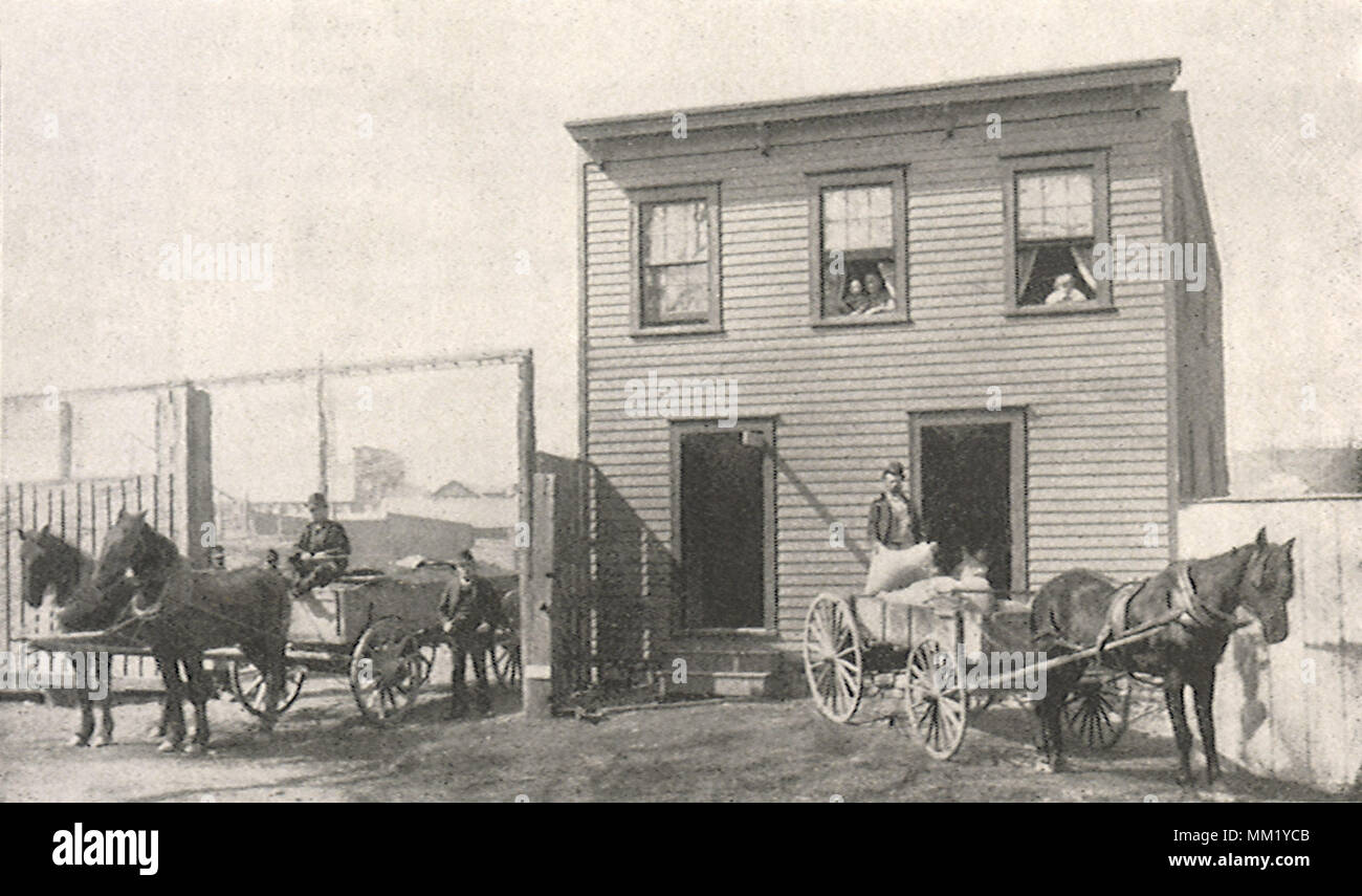 L. Blondel de carbón del patio y almacén. Stamford. 1892 Foto de stock