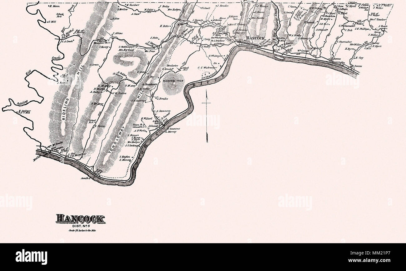 Mapa de Hancock, Maryland. 1877 Fotografía de stock Alamy